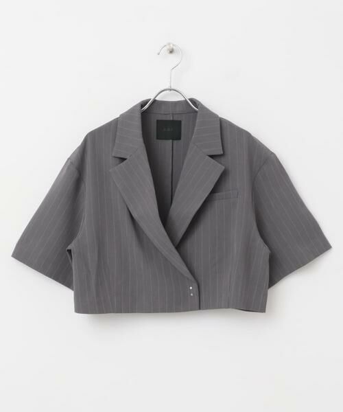 KBF / ケービーエフ その他アウター | ストライプショートジャケット | 詳細18