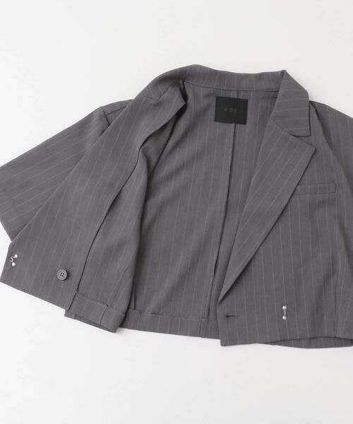 KBF / ケービーエフ その他アウター | ストライプショートジャケット | 詳細19