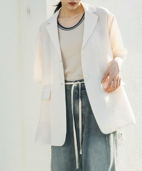 KBF / ケービーエフ その他アウター | ハーフスリーブシアージャケット | 詳細1