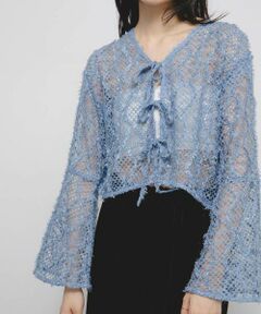 KBF / ケービーエフ カーディガン・ボレロ | フェザーメッシュカーディガン