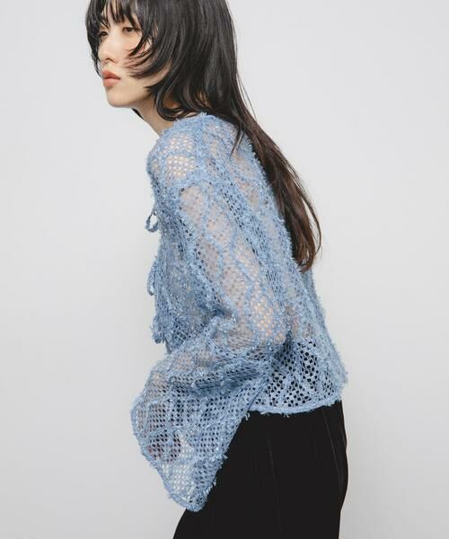 KBF / ケービーエフ カーディガン・ボレロ | フェザーメッシュカーディガン | 詳細2