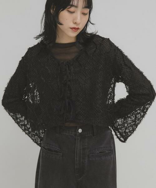 KBF / ケービーエフ カーディガン・ボレロ | フェザーメッシュカーディガン | 詳細13