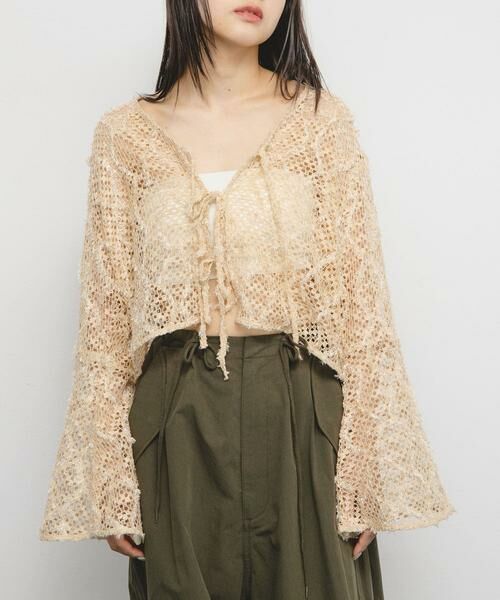 KBF / ケービーエフ カーディガン・ボレロ | フェザーメッシュカーディガン | 詳細25