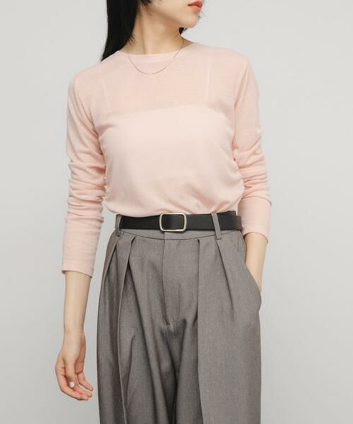 KBF / ケービーエフ Tシャツ | シアーリブデザインカットソー | 詳細1