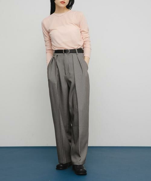 KBF / ケービーエフ Tシャツ | シアーリブデザインカットソー | 詳細4