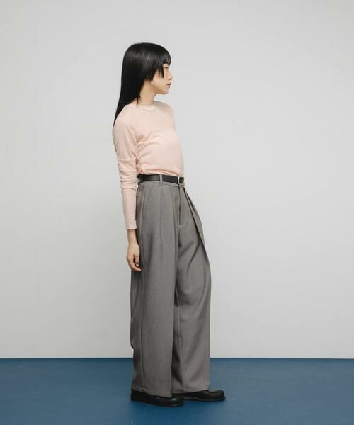 KBF / ケービーエフ Tシャツ | シアーリブデザインカットソー | 詳細5