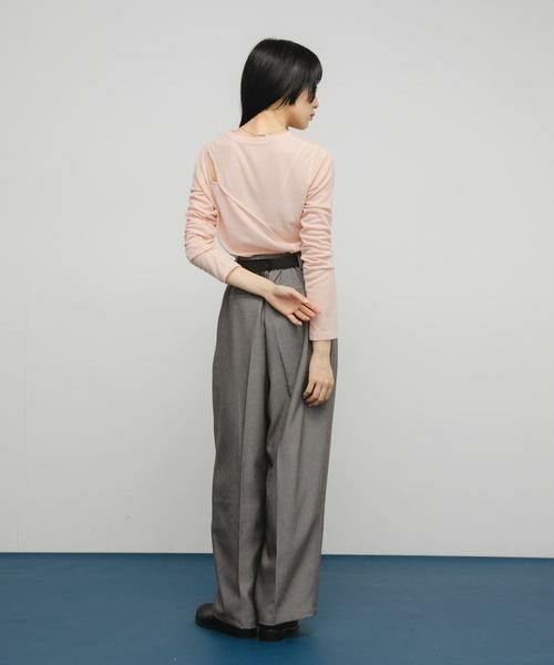 KBF / ケービーエフ Tシャツ | シアーリブデザインカットソー | 詳細6