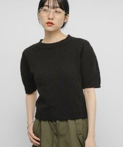 KBF / ケービーエフ ニット・セーター | ハーフスリーブクロップドニット