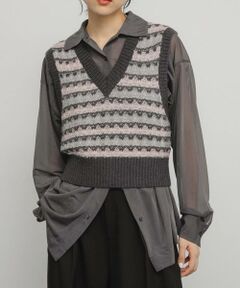 KBF / ケービーエフ ベスト | シアージャガードニットベスト