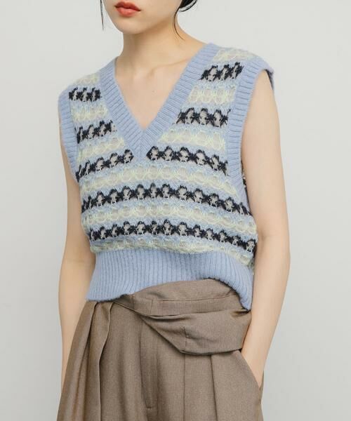 KBF / ケービーエフ ベスト | シアージャガードニットベスト | 詳細2
