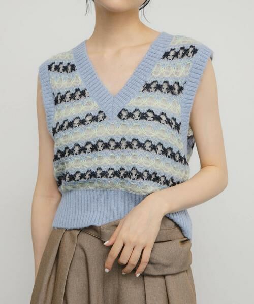 KBF / ケービーエフ ベスト | シアージャガードニットベスト | 詳細5