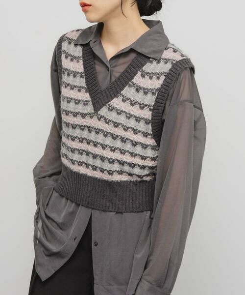 KBF / ケービーエフ ベスト | シアージャガードニットベスト | 詳細11