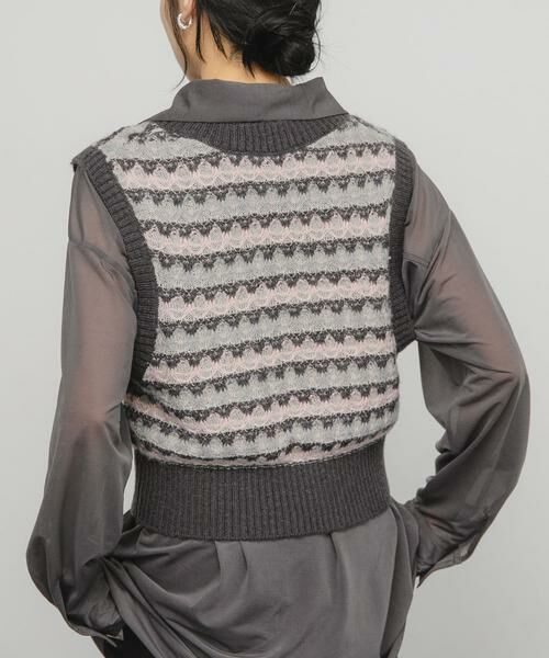 KBF / ケービーエフ ベスト | シアージャガードニットベスト | 詳細12