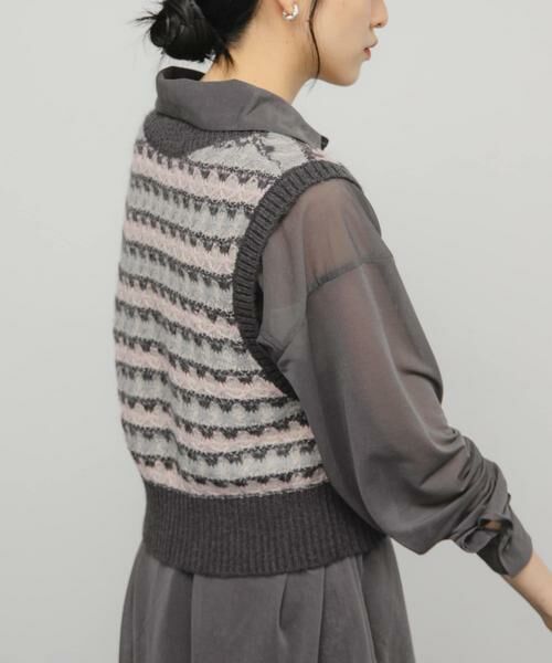 KBF / ケービーエフ ベスト | シアージャガードニットベスト | 詳細13