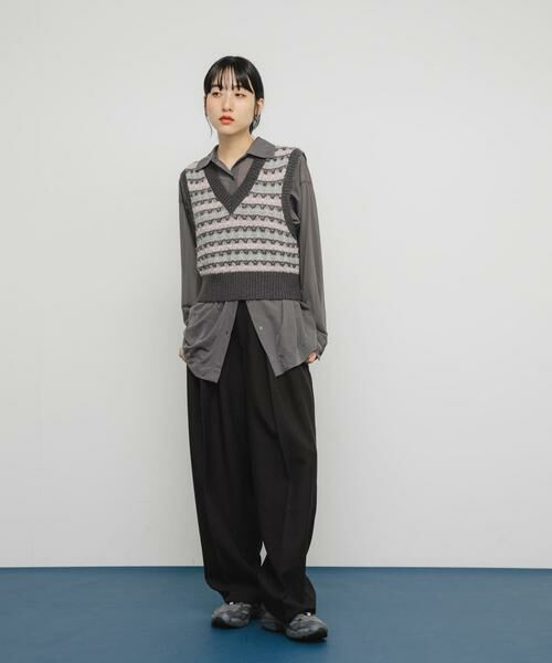 KBF / ケービーエフ ベスト | シアージャガードニットベスト | 詳細15