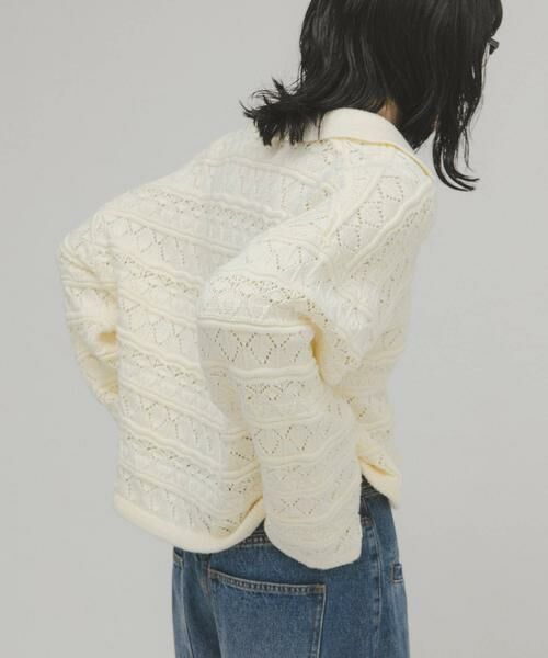 KBF / ケービーエフ カーディガン・ボレロ | 透かし編みキーネックカーディガン | 詳細17