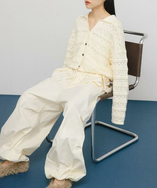 KBF / ケービーエフ カーディガン・ボレロ | 透かし編みキーネックカーディガン | 詳細19