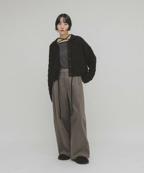 KBF / ケービーエフ カーディガン・ボレロ | 透かし編みキーネックカーディガン | 詳細24