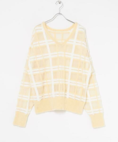 KBF / ケービーエフ ニット・セーター | シアーチェックフェザーニット | 詳細15