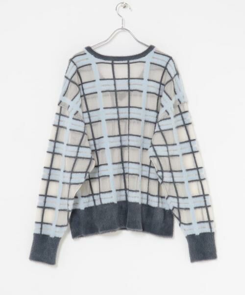 KBF / ケービーエフ ニット・セーター | シアーチェックフェザーニット | 詳細28