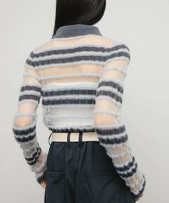 KBF / ケービーエフ ニット・セーター | シアーボーダーフェザーニット