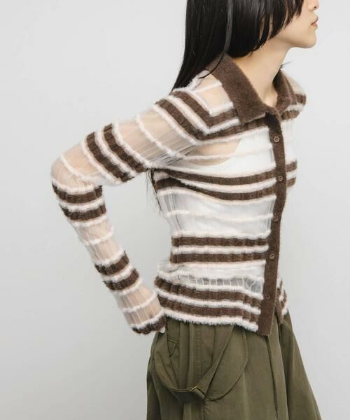 KBF / ケービーエフ ニット・セーター | シアーボーダーフェザーニット | 詳細2