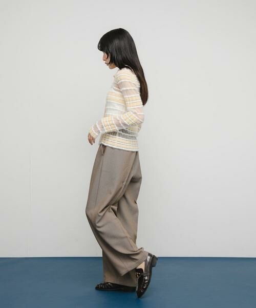 KBF / ケービーエフ ニット・セーター | シアーボーダーフェザーニット | 詳細14