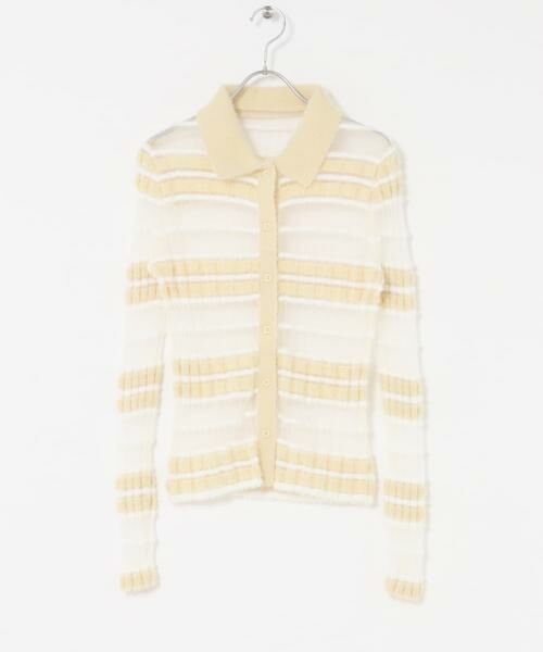 KBF / ケービーエフ ニット・セーター | シアーボーダーフェザーニット | 詳細17