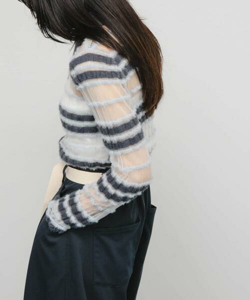 KBF / ケービーエフ ニット・セーター | シアーボーダーフェザーニット | 詳細20