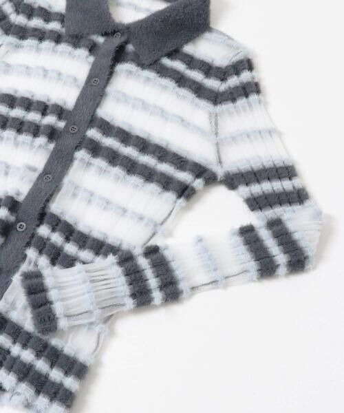 KBF / ケービーエフ ニット・セーター | シアーボーダーフェザーニット | 詳細27