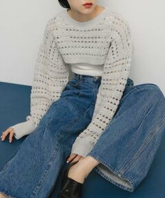 KBF / ケービーエフ ニット・セーター | 透かし編みニットボレロ