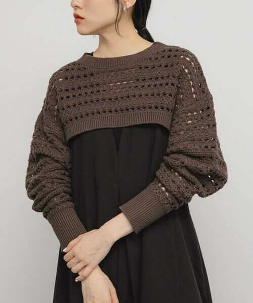 KBF / ケービーエフ ニット・セーター | 透かし編みニットボレロ | 詳細1