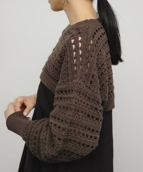 KBF / ケービーエフ ニット・セーター | 透かし編みニットボレロ | 詳細2
