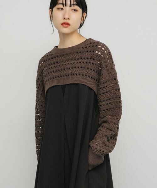 KBF / ケービーエフ ニット・セーター | 透かし編みニットボレロ | 詳細3