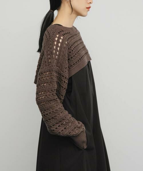 KBF / ケービーエフ ニット・セーター | 透かし編みニットボレロ | 詳細5