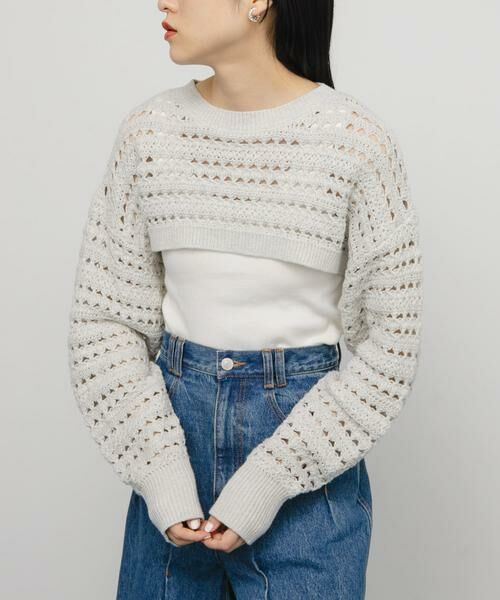 KBF / ケービーエフ ニット・セーター | 透かし編みニットボレロ | 詳細14