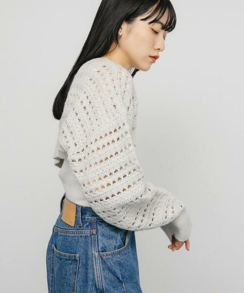 KBF / ケービーエフ ニット・セーター | 透かし編みニットボレロ | 詳細15