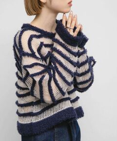 KBF / ケービーエフ ニット・セーター | シアーボーダーニット