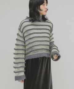 KBF / ケービーエフ ニット・セーター | シアーボーダーニット