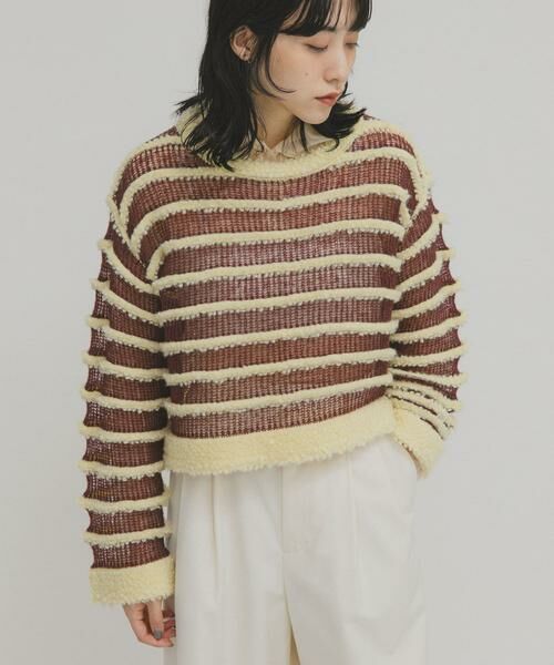 KBF / ケービーエフ ニット・セーター | シアーボーダーニット | 詳細2