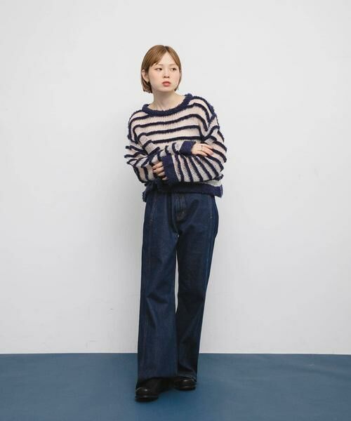 KBF / ケービーエフ ニット・セーター | シアーボーダーニット | 詳細13