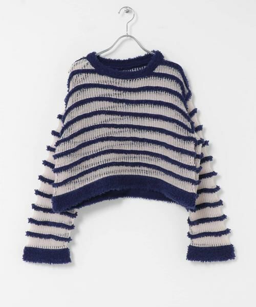 KBF / ケービーエフ ニット・セーター | シアーボーダーニット | 詳細16