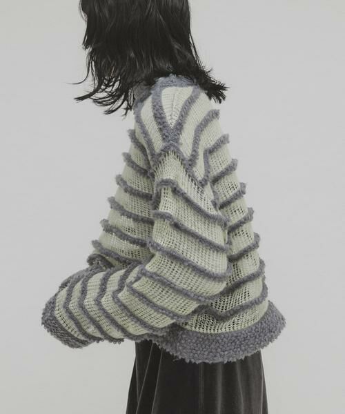 KBF / ケービーエフ ニット・セーター | シアーボーダーニット | 詳細21