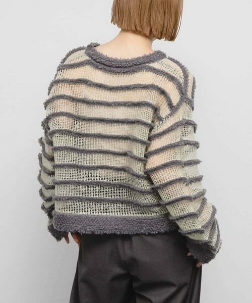 KBF / ケービーエフ ニット・セーター | シアーボーダーニット | 詳細24