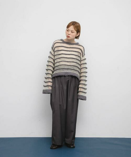 KBF / ケービーエフ ニット・セーター | シアーボーダーニット | 詳細25