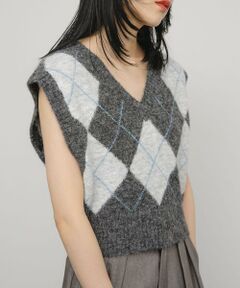 KBF / ケービーエフ ベスト | アーガイルニットベスト
