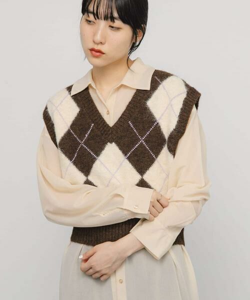 KBF / ケービーエフ ベスト | アーガイルニットベスト | 詳細1