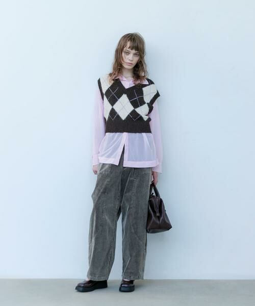 KBF / ケービーエフ ベスト | アーガイルニットベスト | 詳細7