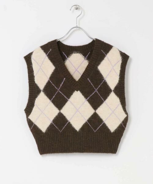 KBF / ケービーエフ ベスト | アーガイルニットベスト | 詳細8