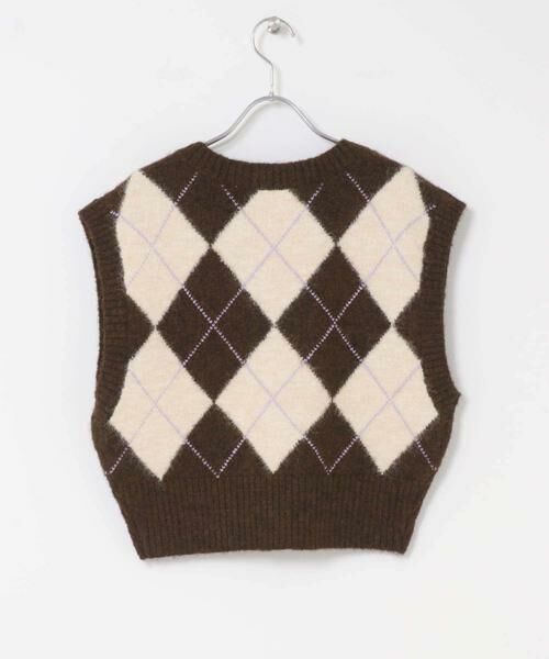 KBF / ケービーエフ ベスト | アーガイルニットベスト | 詳細9